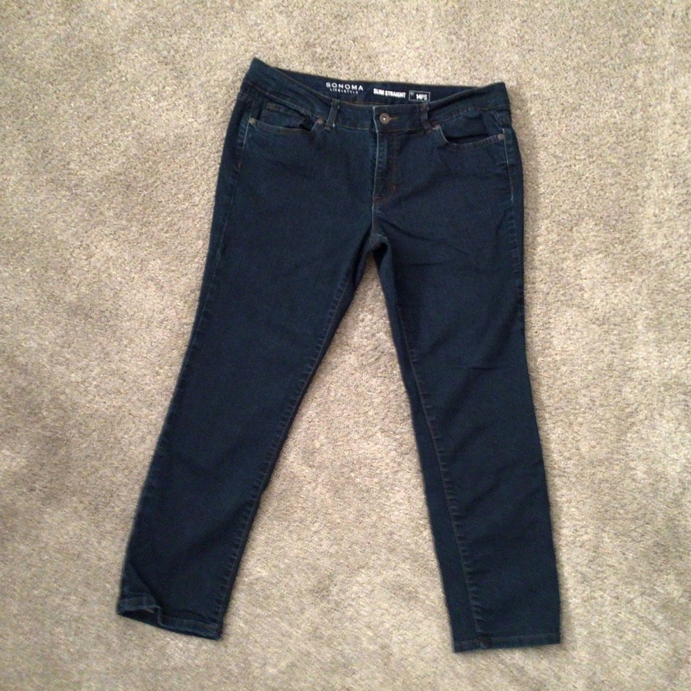 SONOMA LIFE + STYLE PETITE - SLIM - STRAIGHT JEANS -SIZE 14PS